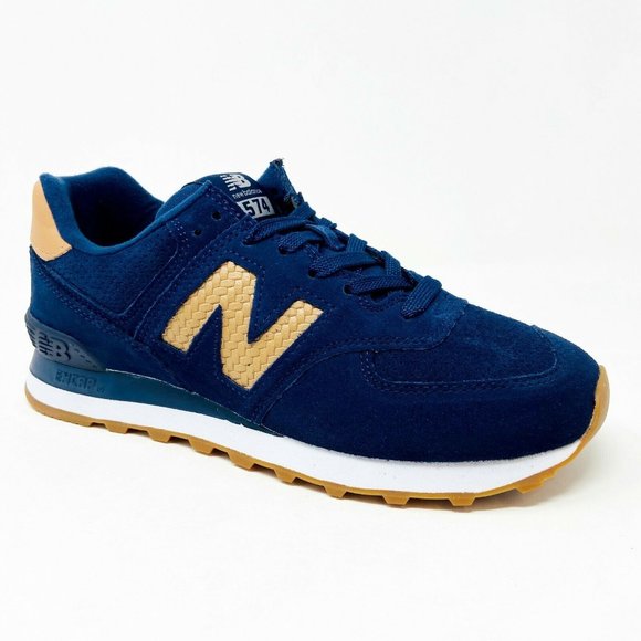 New Balance 574 Pigment Tan Woven Women Sneakers - Picture 2 of 5